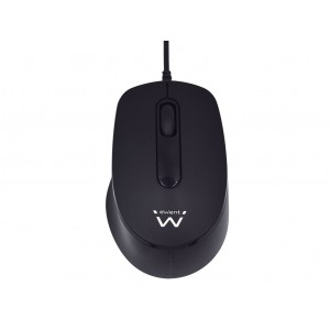 Miška Ewent Optical s Silent Click, 1000dpi, črna, USB (EW3159)