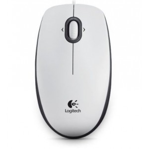 MIška Logitech OEM B100 Optična, bela, USB (910-003360)