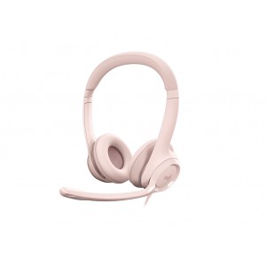 Slušalke Logitech H390, roza, USB (981-001281)