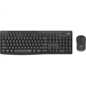 Tipkovnica in miška Logitech MK295 Silent Wireless Combo, grafitna barva, SLO (920-009809)
