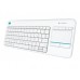 Tipkovnica K400 PLUS Wireless Touch, Logitech, Unifying, bela, SLO g. (920-007146)